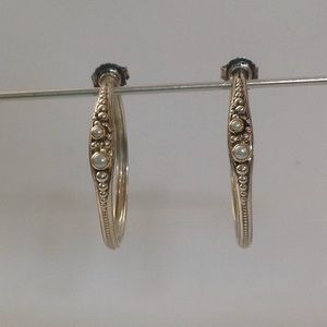 Konstantino Silver Gold and Pearl Earrings